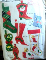 2087 2271 MCCALLS 2 1956,58 XMAS SHAPED STOCKINGS ,ALPHA,TRANSFERS PATTERN